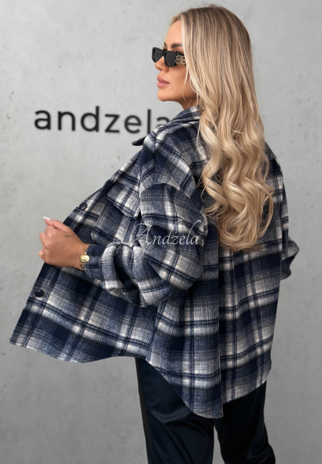 Maple Plaid Navy Blue Checkered Wool Shirt