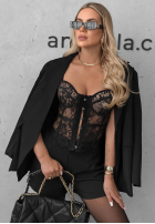 Koronkowy gorset na ramiączkach Lace Doll czarny