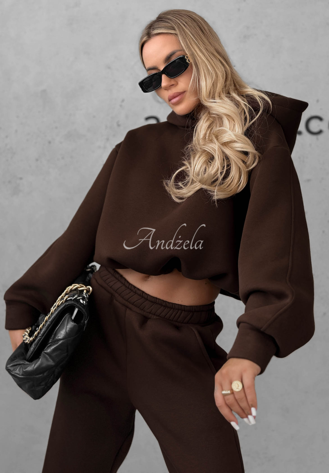 Wrong Address Chocolate-Colored Cotton Sweatsuit Set