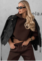 Komplet dresowy bluza i spodnie Wrong Address czekoladowy