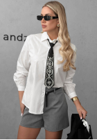 Koszula z krawatem Shiny Elegance biała
