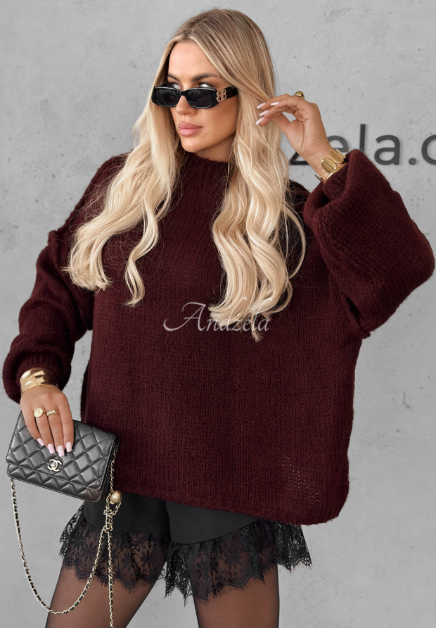 Soft, Oversized November Mist Burgundy Sweater