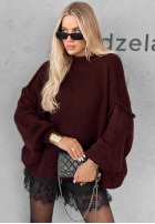 Ciepły sweter November Mist burgundowy