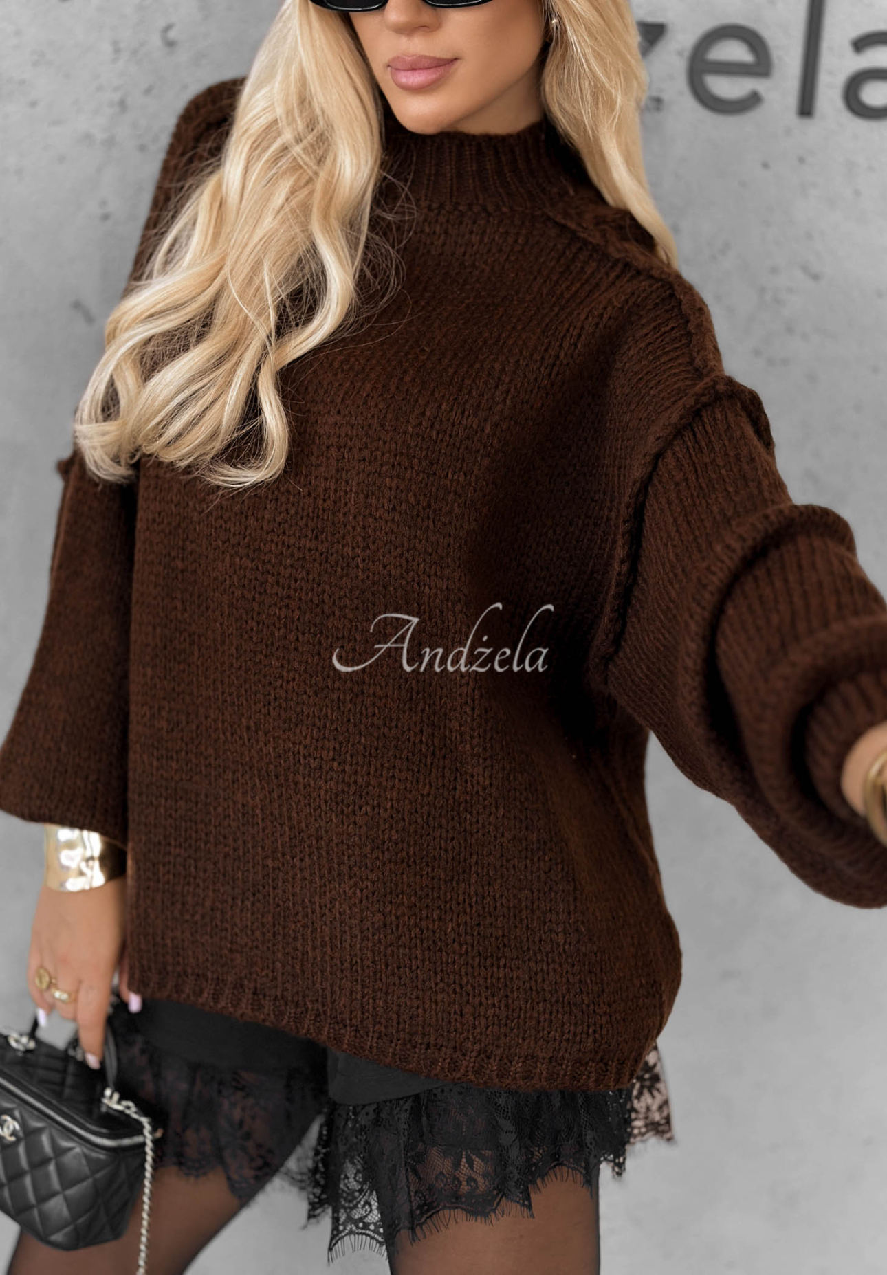 November Mist Soft Oversized Sweater in Chocolate Brown