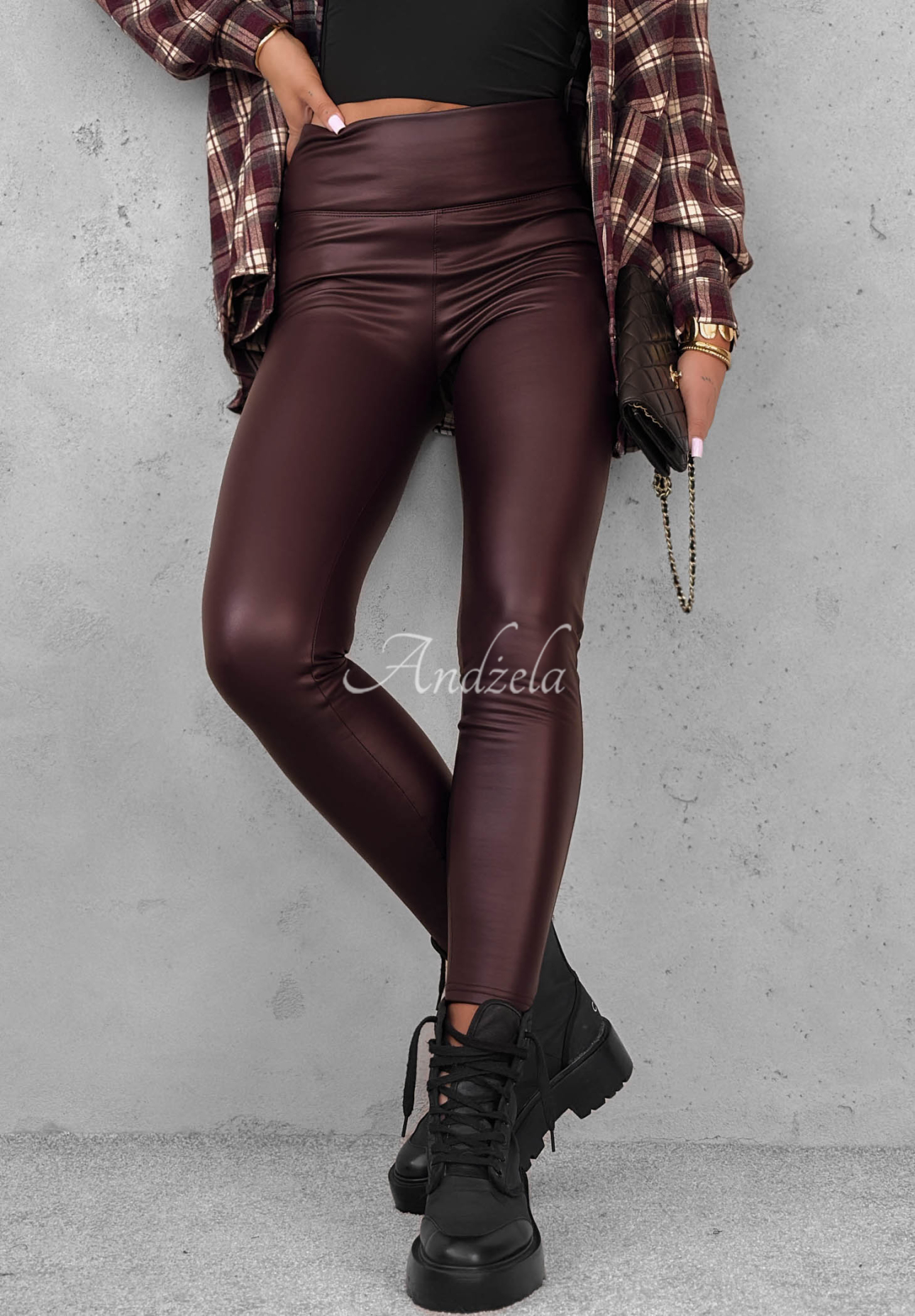 Be Like Me Burgundy Leather Leggings