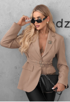 Klasyczna marynarka z paskiem Bella Chic czarna