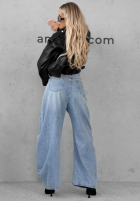 Spodnie jeansowe wide leg Amber Avenue jasnoniebieskie