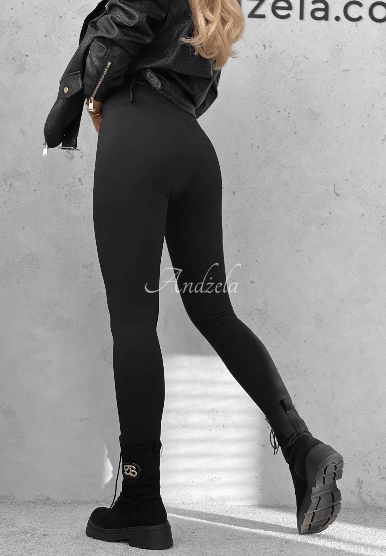 Rainy Streets Black Laser-Cut Leggings