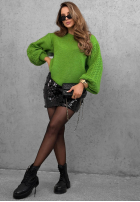 Sweter z ozdobnie plecionymi rękawami Comfort First zielony