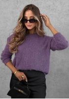 Miękki sweter oversize Cloud Dream jagodowy