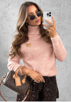 Miękki sweter z golfem Warm Cloud baby blue