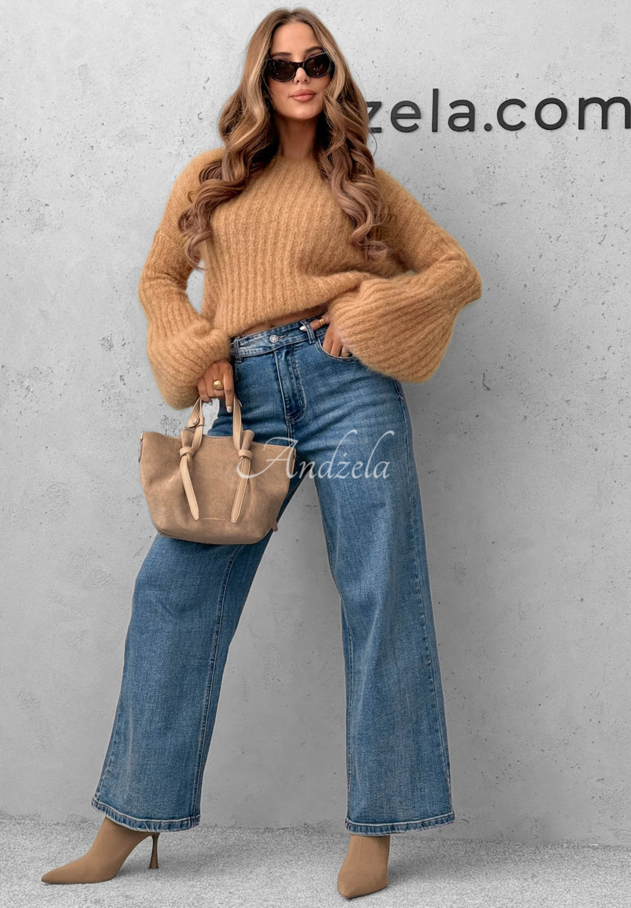 Spodnie jeansowe wide leg Cozy Streets niebieskie