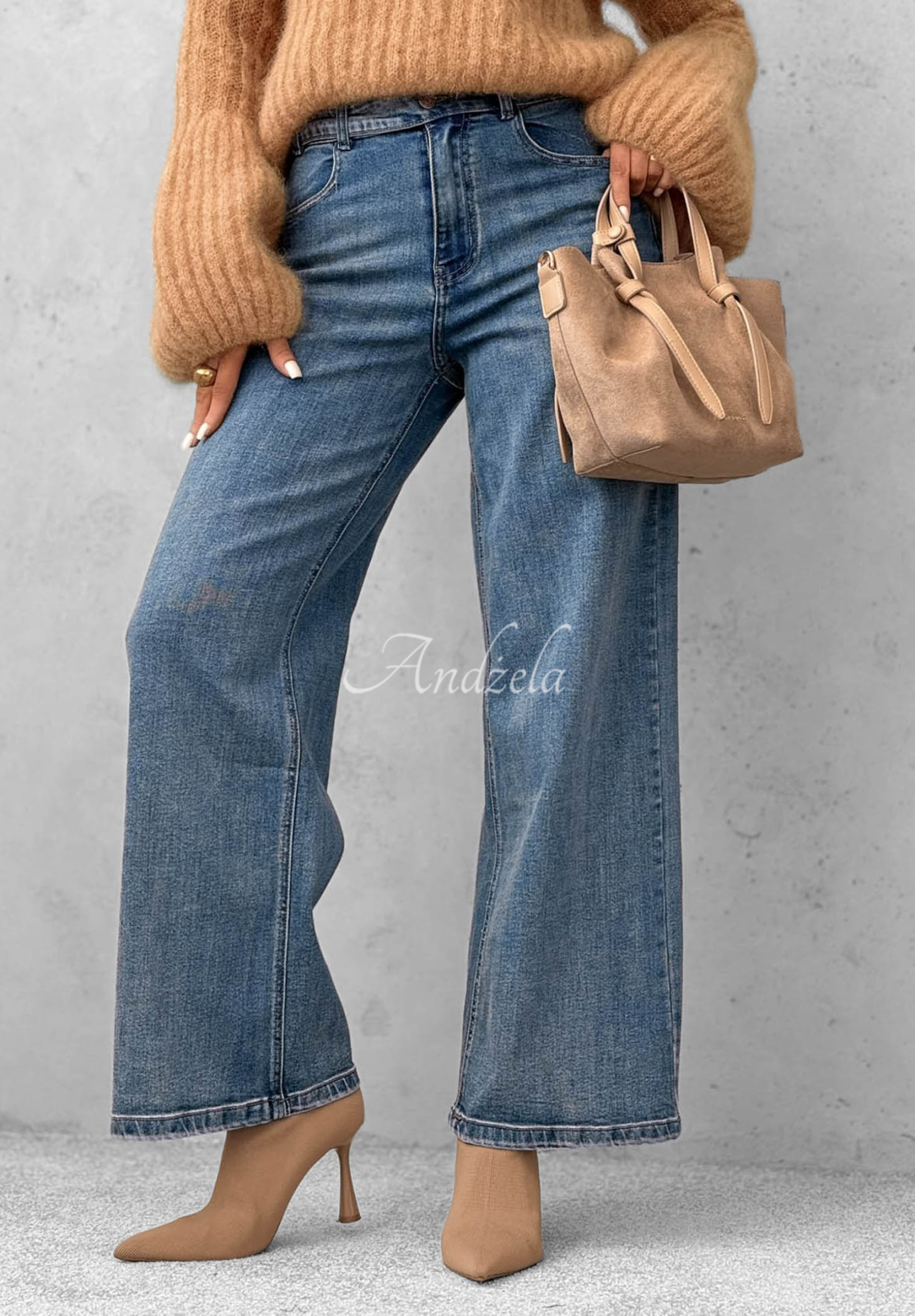 Spodnie jeansowe wide leg Cozy Streets niebieskie