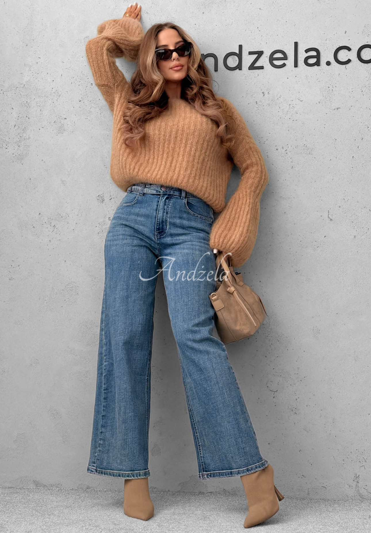 Spodnie jeansowe wide leg Cozy Streets niebieskie