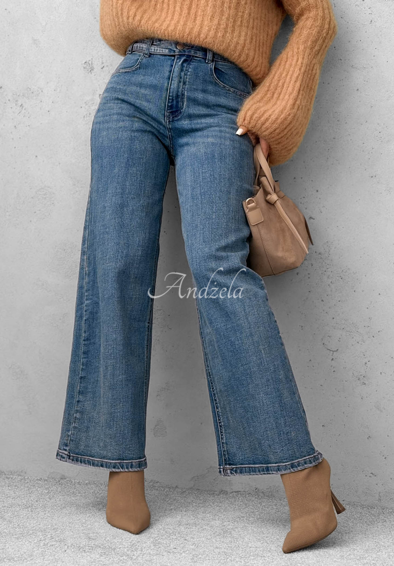 Spodnie jeansowe wide leg Cozy Streets niebieskie