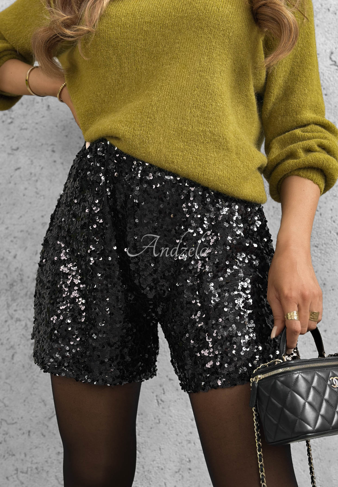 Sparkle Desire Black Short Sequin Shorts
