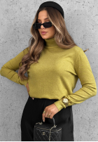 Dopasowany sweter z golfem Early Evening czerwony