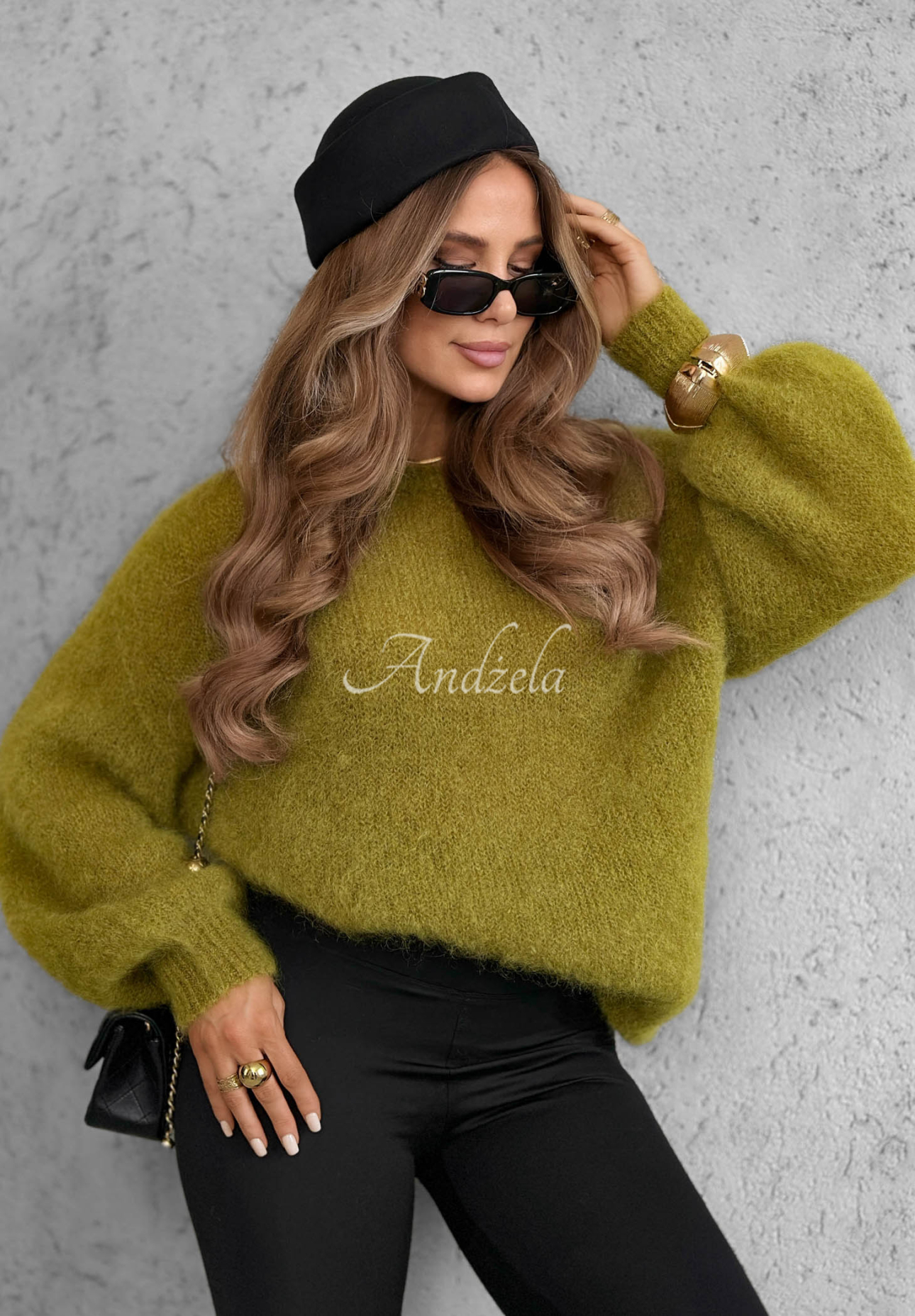Gentle Days Soft Mohair Sweater in Avocado Green