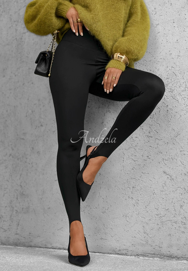 Laserowo cięte legginsy z zapiętkami Secret Beauty czarne
