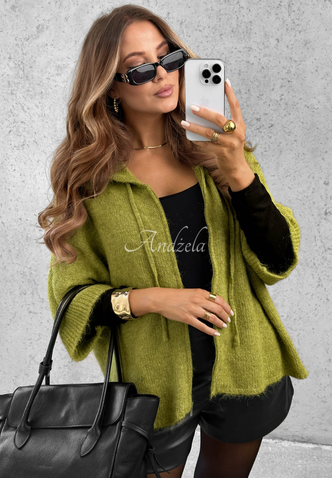 Soft On Me Wool Cardigan with Hood, Avocado Green