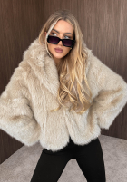 Kurtka futerko z kapturem Fluffy Girl czekoladowa