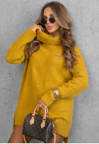 Sweter oversize z golfem Benin czekoladowy