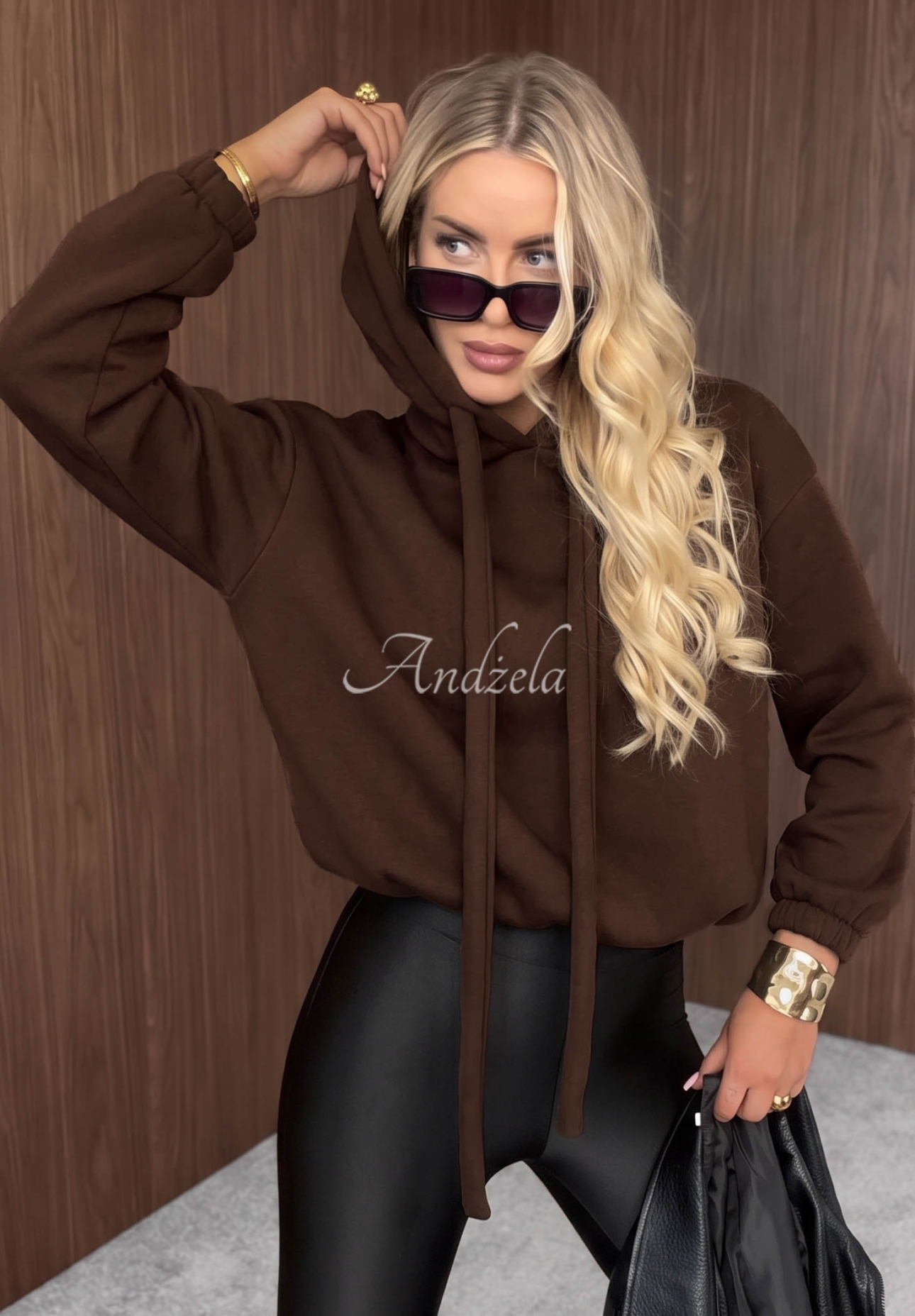 Not Quite Oversized Chocolate-Brown Cotton Hoodie