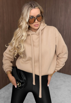 Not Quite Oversized Beige Cotton Hoodie