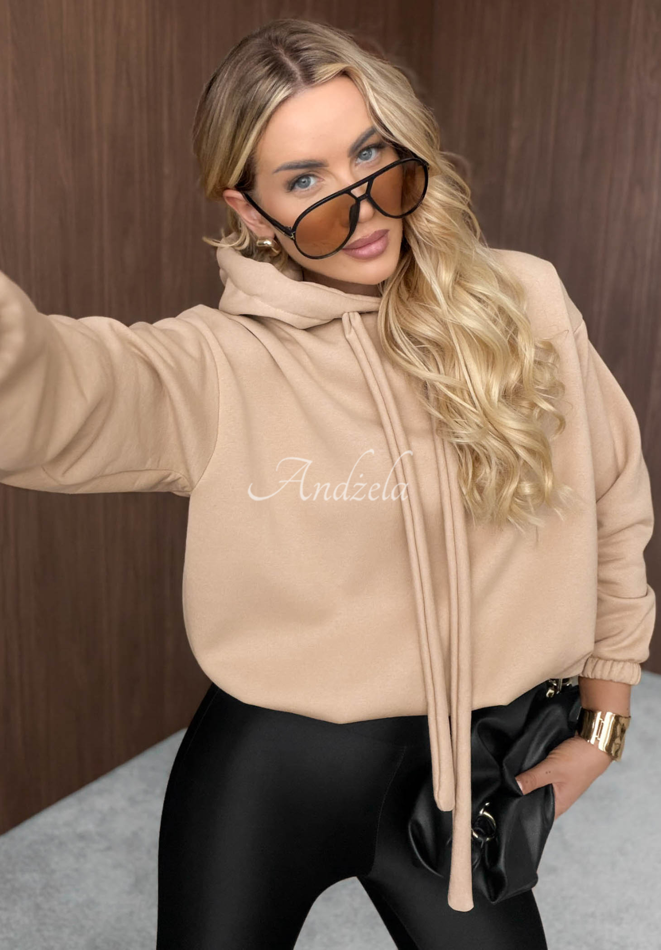 Not Quite Oversized Beige Cotton Hoodie