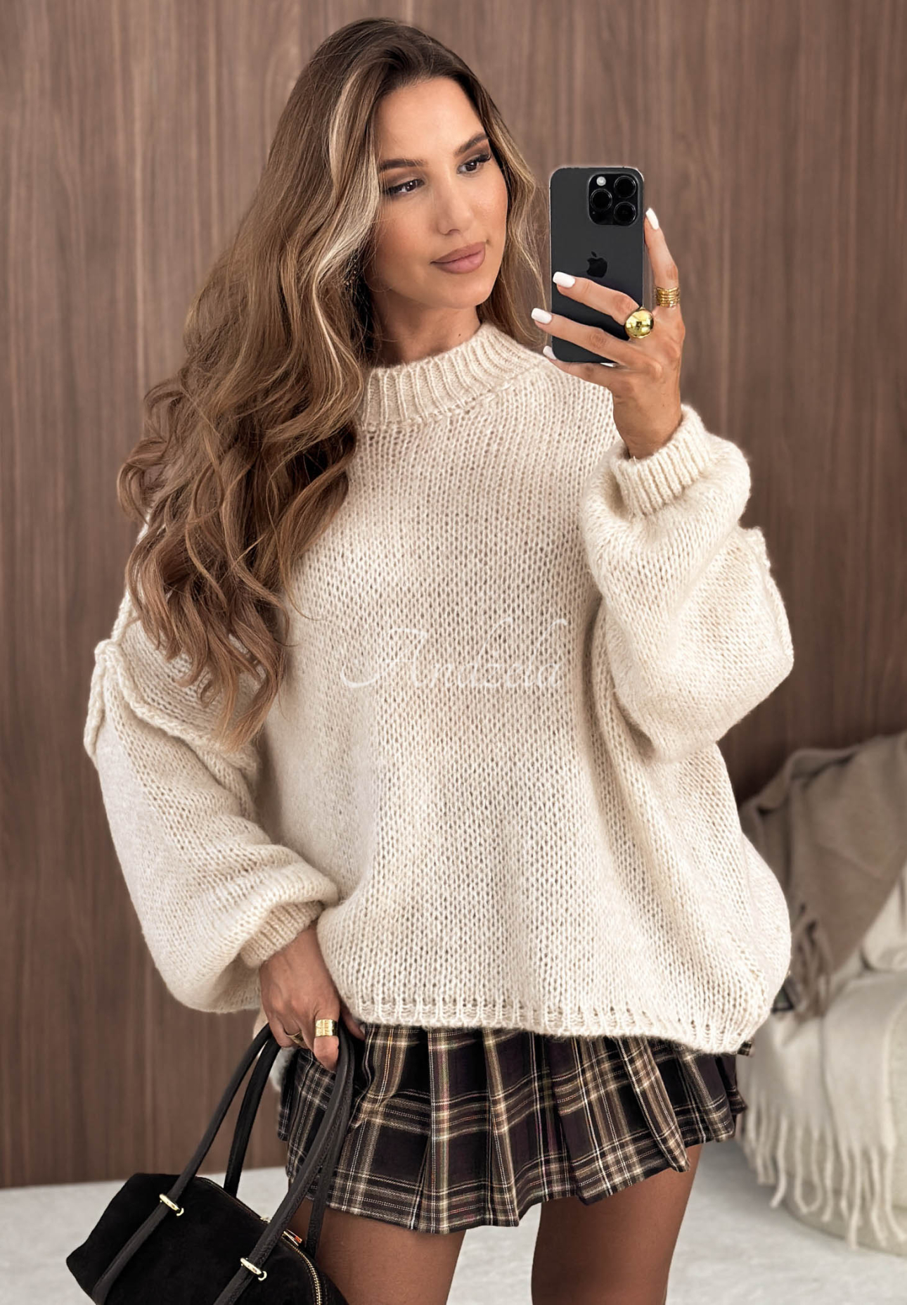 Soft, Oversized November Mist Sweater in Light Beige