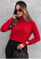 Dopasowany sweter z golfem Early Evening czerwony