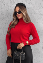 Dopasowany sweter z golfem Early Evening czerwony