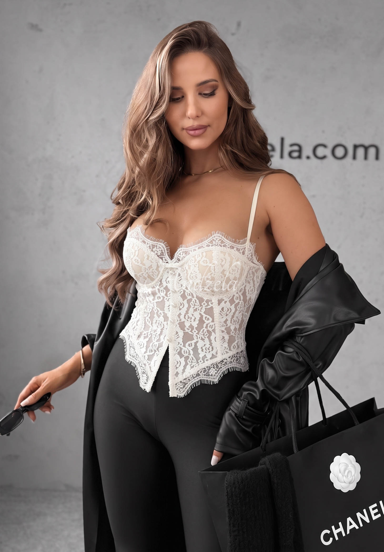 Chloe Ecru Lace Corset Top