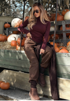 Dopasowany sweter z golfem Solange jagodowy