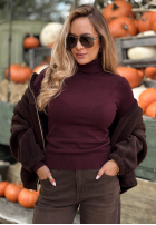 Dopasowany sweter z golfem Solange jagodowy