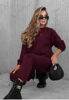 Bawełniany komplet dresowy Misty Melody burgundowy
