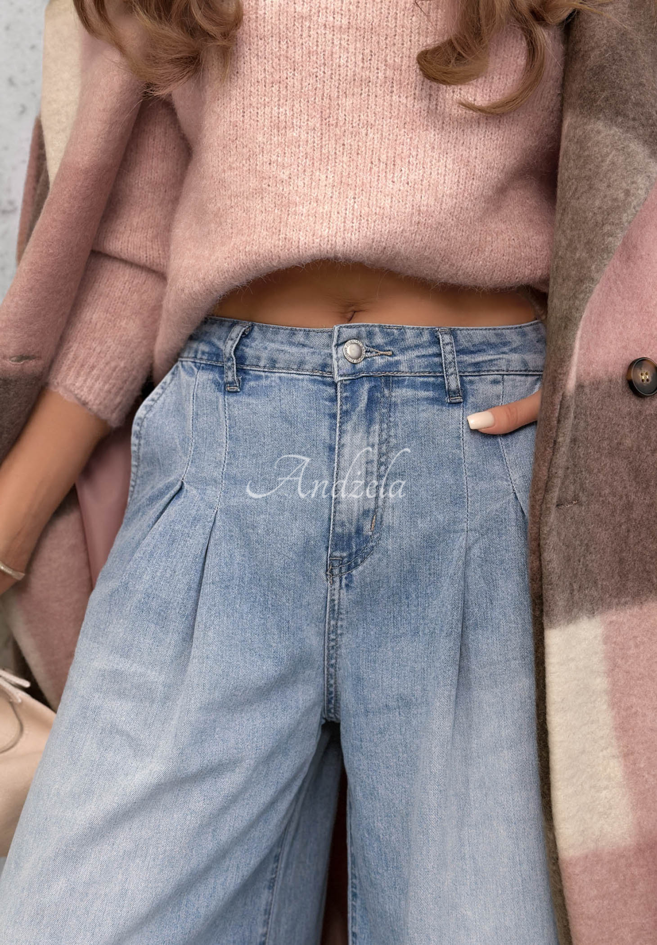 Spodnie jeansowe wide leg Daily Walk jasnoniebieskie