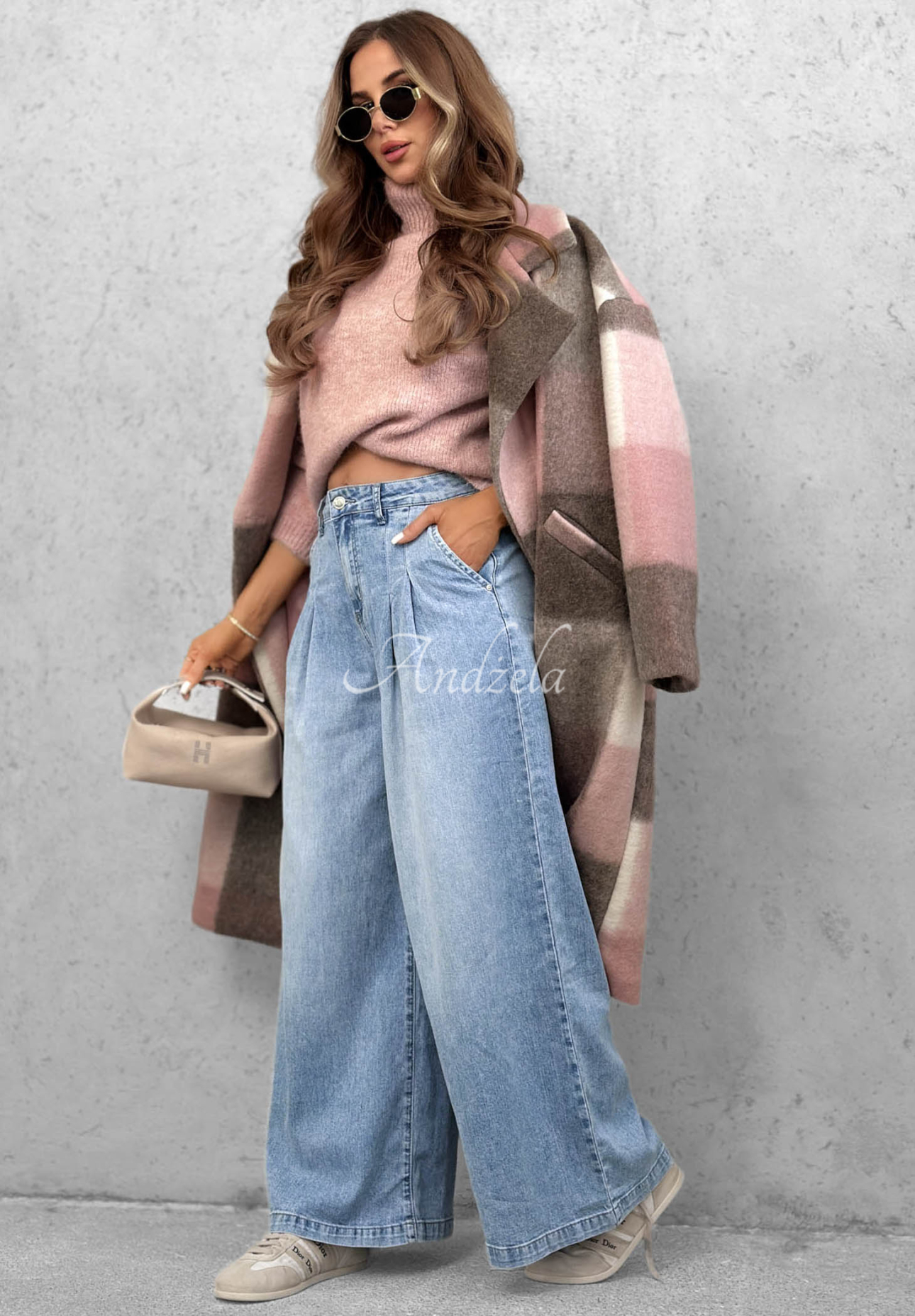 Spodnie jeansowe wide leg Daily Walk jasnoniebieskie