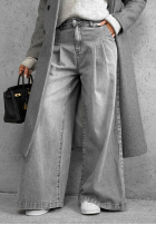 Spodnie jeansowe wide leg Daily Walk szare