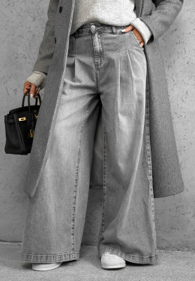 Spodnie jeansowe wide leg Daily Walk szare