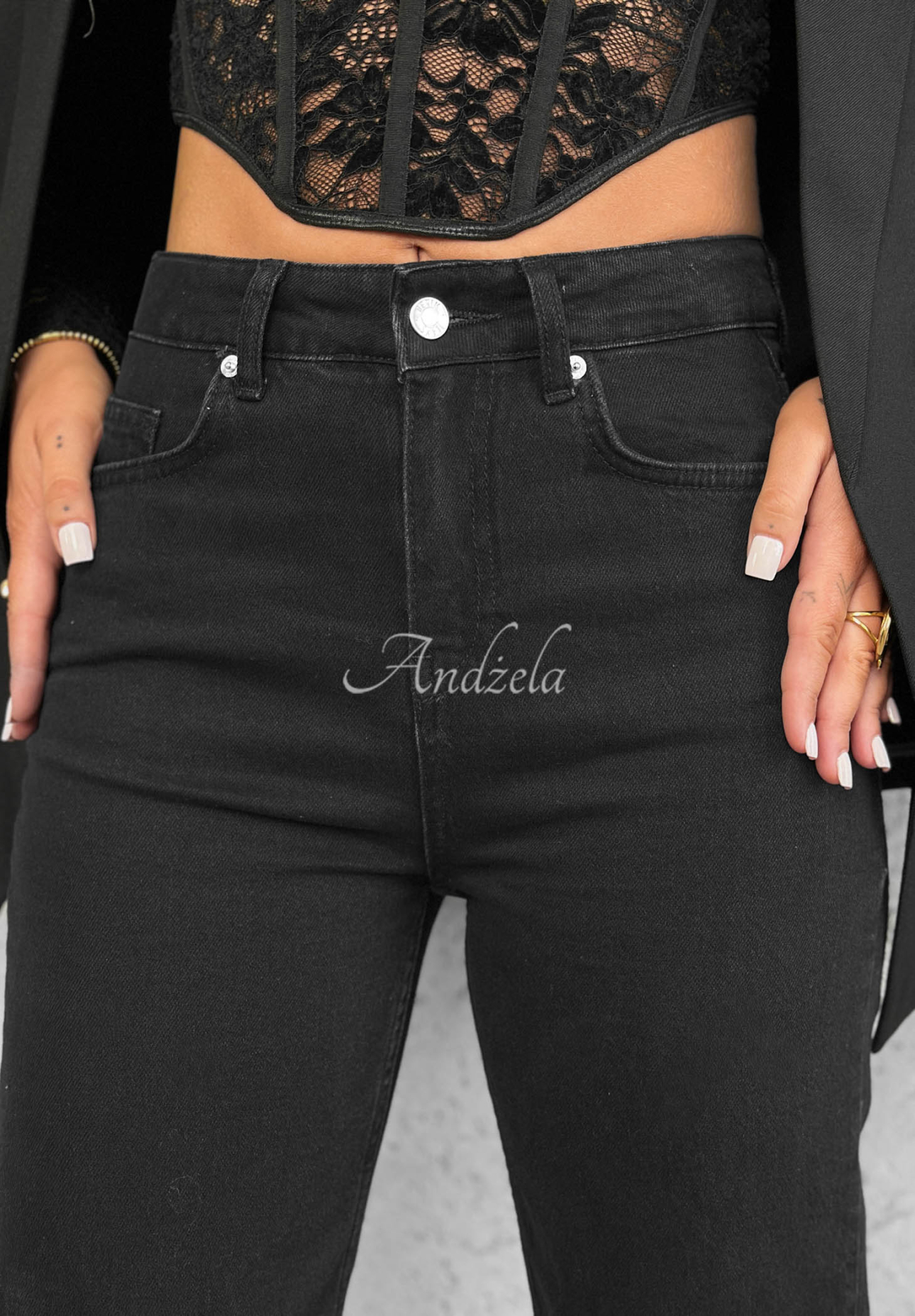 Spodnie jeansowe straight Rebel Energy czarne