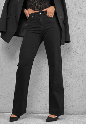Spodnie jeansowe straight Rebel Energy czarne