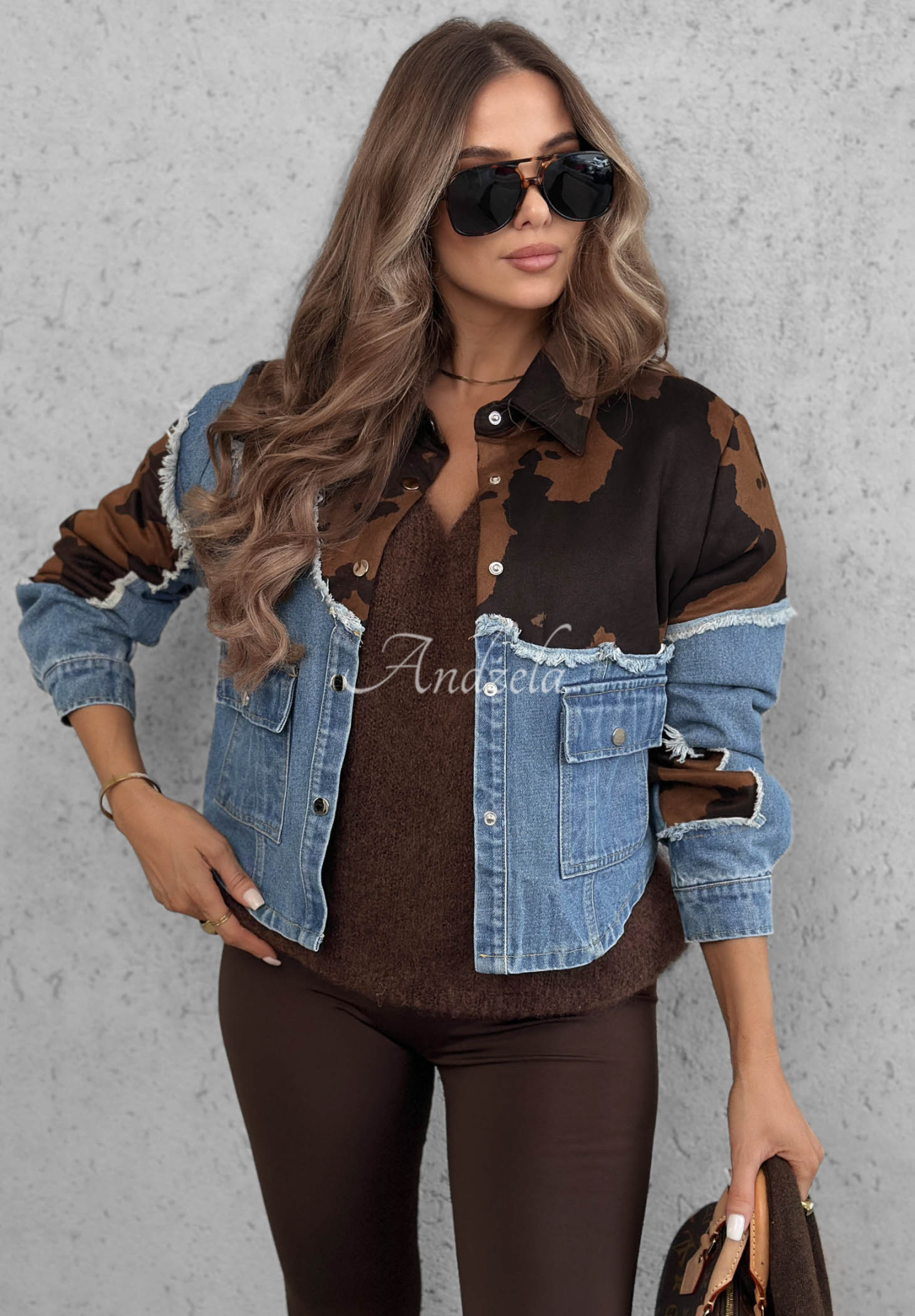 Jeansowa kurtka z zamszowymi akcentami Denim Cowgirl niebieska