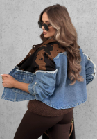 Jeansowa kurtka w łatki Denim Cowgirl niebieska