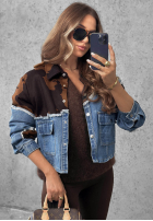 Jeansowa kurtka w łatki Denim Cowgirl niebieska