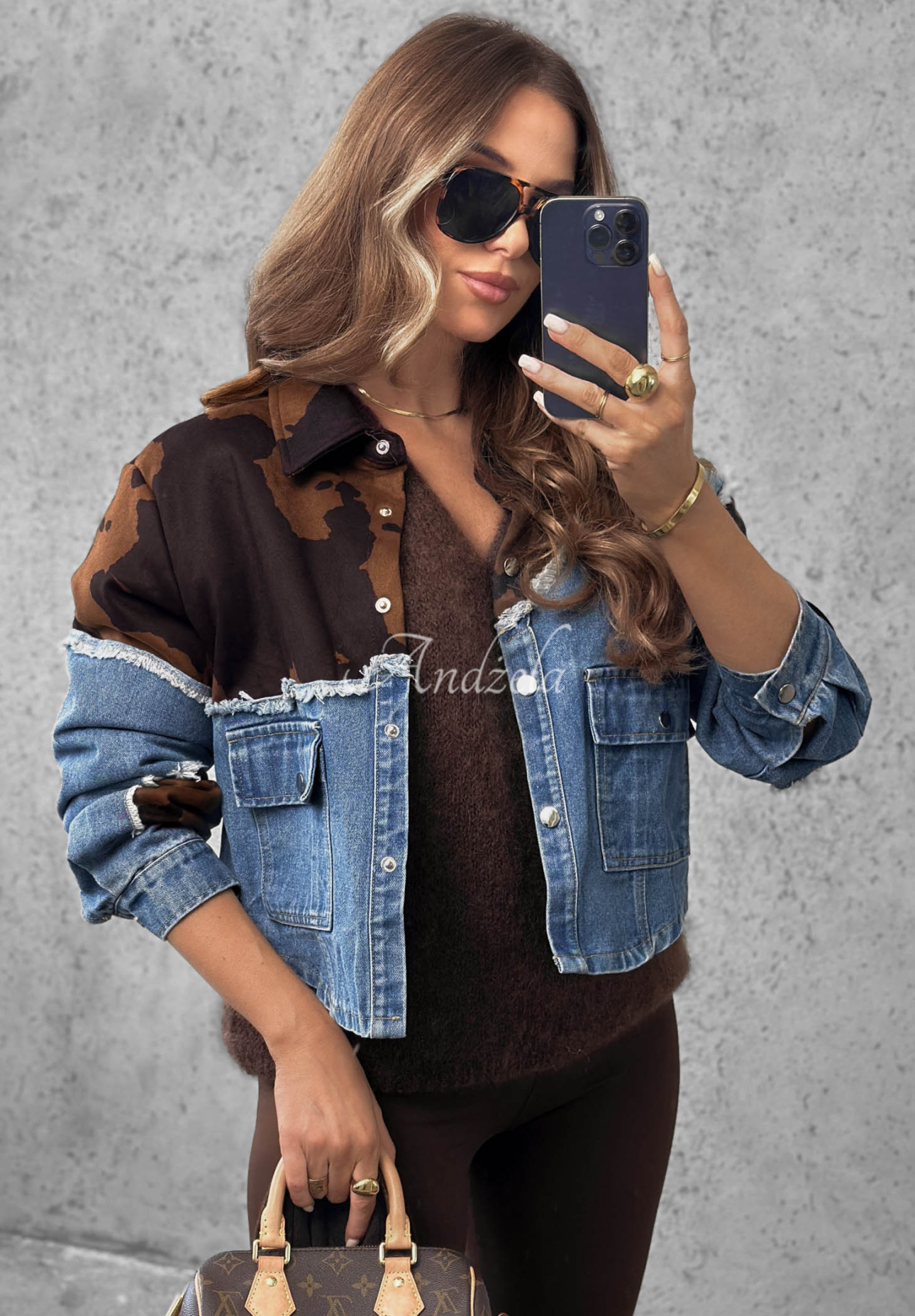 Jeansowa kurtka z zamszowymi akcentami Denim Cowgirl niebieska