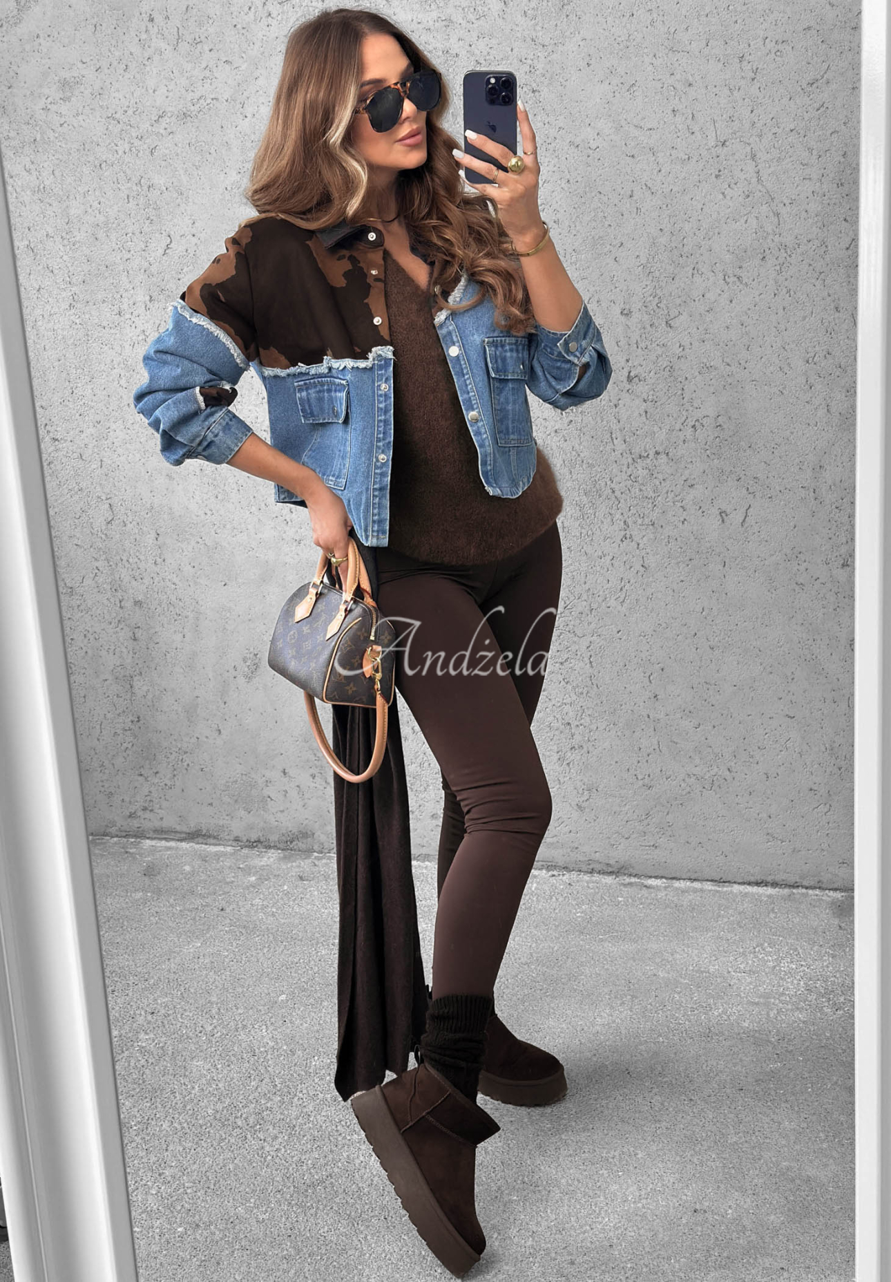 Jeansowa kurtka z zamszowymi akcentami Denim Cowgirl niebieska