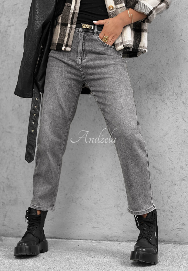 Spodnie jeansowe mom fit Quiet Days szare