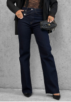 Spodnie jeansowe straight Bad Babe granatowe
