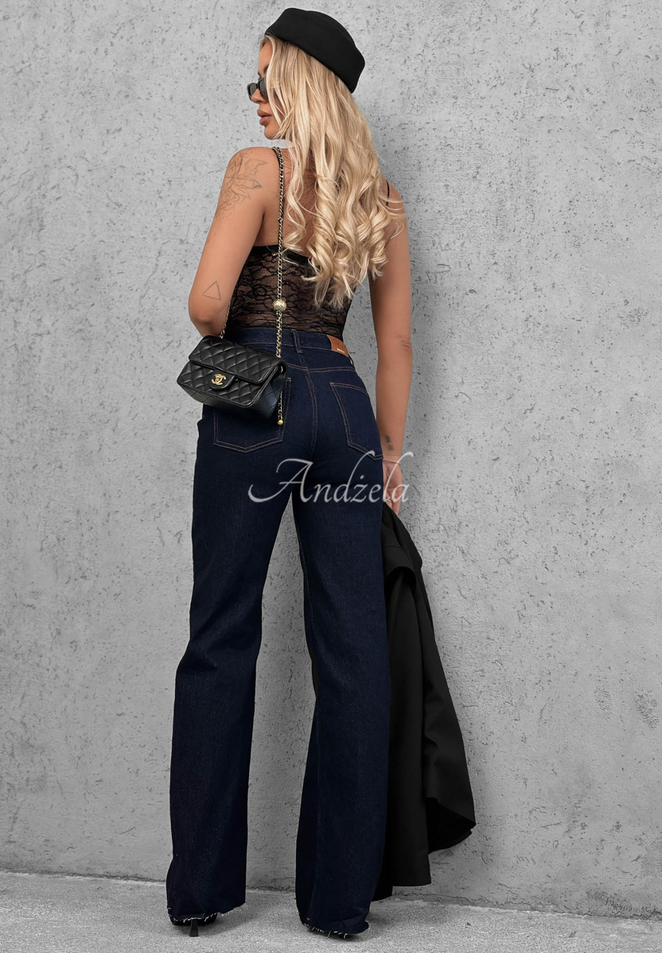 Bad Babe Navy Blue Straight-Leg Jeans
